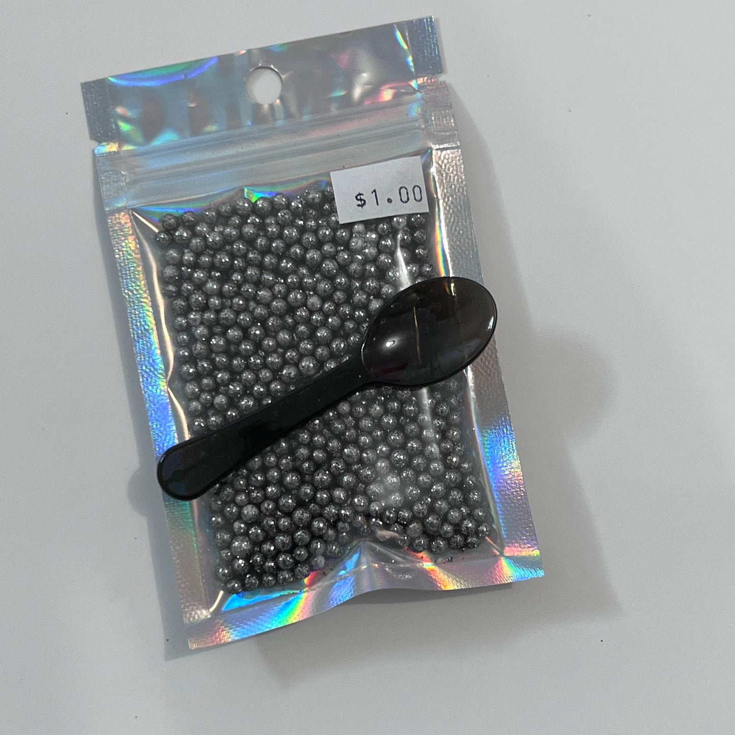 Foam Glitter Balls - Gray