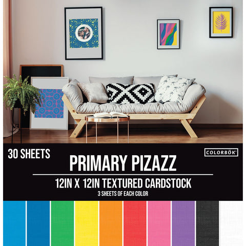 Cartulina lisa multicolor de 12x12 pulgadas